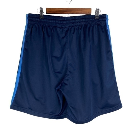 Athletic Works Blue Drawstring Shorts Men's Large Side Stripes Elastic Waistband - Picture 2 of 7